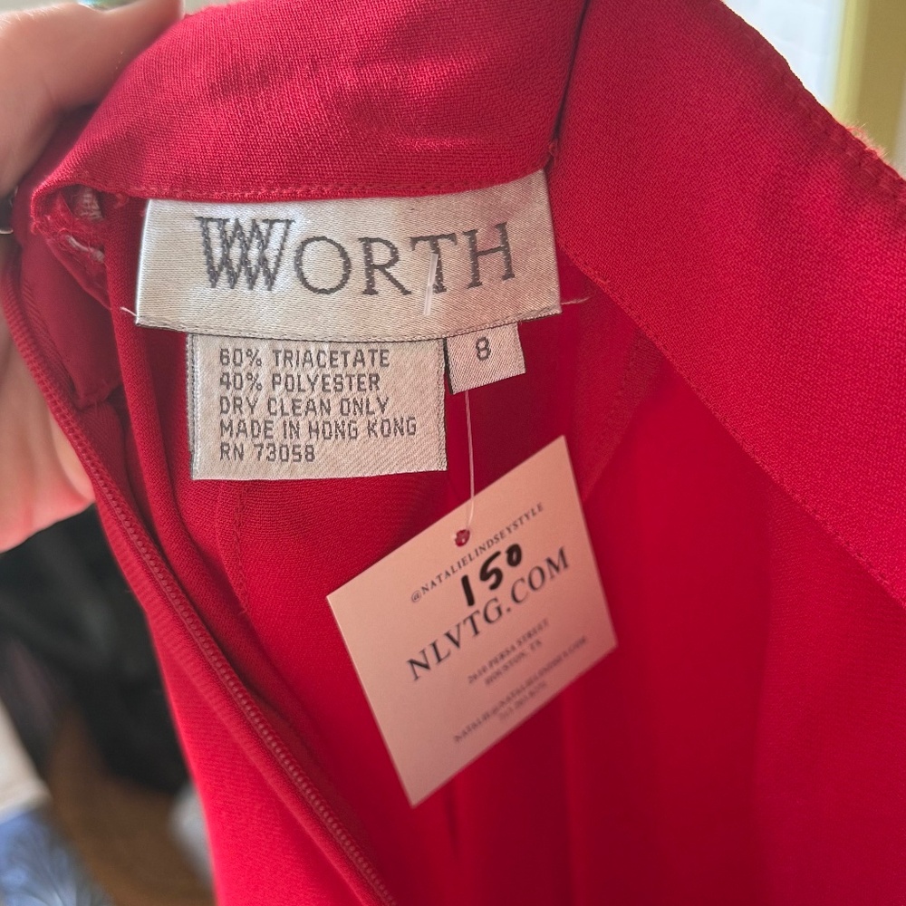 Vintage Long Red Worth Skirt